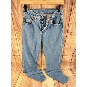 Levi 501 Men's Jeans Buttonfly 26W x 27L Medium Wash Straight 26 x 27